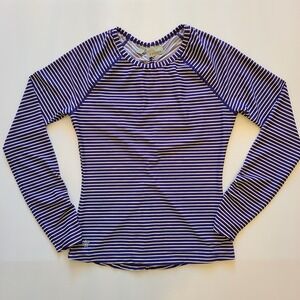 Athleta Gardenia Grove Rash Guard Size  Extra Small Swim‎ Top Navy White Stripes